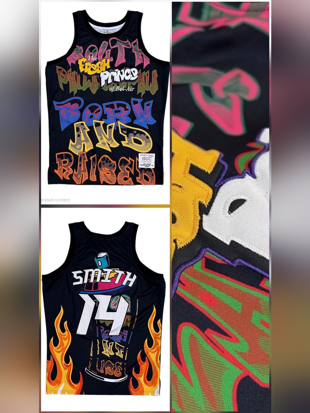 Classic Men's Fresh Prince Of Bel-Air Born & Raised Graffiti Jersey By Headgear